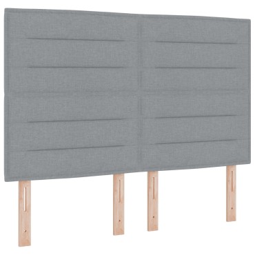 vidaXL Κεφαλάρι Ανοιχτού Γκρι Ύφασμα 160x7x128cm 1 τεμ.