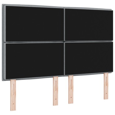 vidaXL Κεφαλάρι Ανοιχτού Γκρι Ύφασμα 160x7x128cm 1 τεμ.