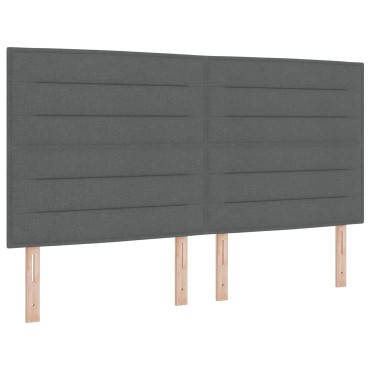 vidaXL Κεφαλάρι Μίνιμαλ Σκούρο Γκρι Ύφασμα 180x7x128cm 1 τεμ.