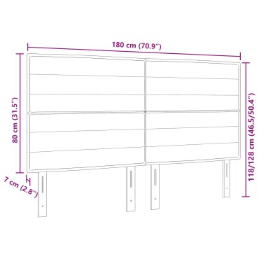vidaXL Κεφαλάρι Γραμμών Σχεδίου Κρεμ Ύφασμα 180x7x128cm 1 τεμ.