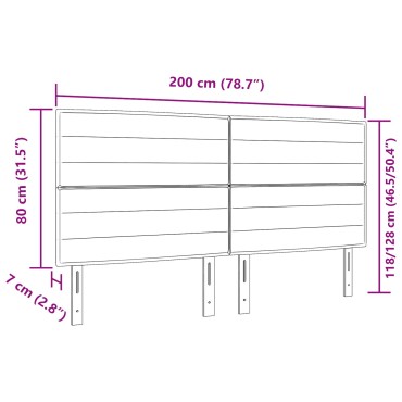vidaXL Κεφαλάρι Γραμμών Σχεδίου Κρεμ Ύφασμα 200x7x128cm 1 τεμ.