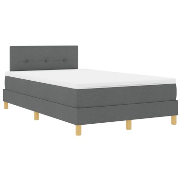 vidaXL Κρεβάτι με Βάση με Στρώμα Σκούρο Γκρι 120x200 εκ. Υφασμάτινο