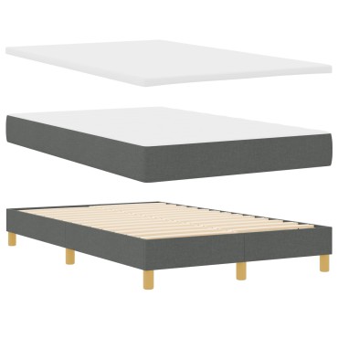 vidaXL Κρεβάτι με Βάση με Στρώμα Σκούρο Γκρι 120x200 εκ. Υφασμάτινο