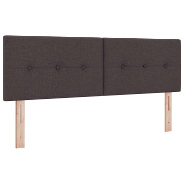 vidaXL Κρεβάτι με Στρώμα Σκούρο Καφέ 140x190 cm Υφάσματος