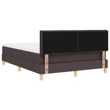 vidaXL Κρεβάτι με Στρώμα Σκούρο Καφέ 140x190 cm Υφάσματος
