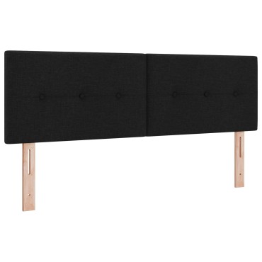 vidaXL Κρεβάτι με Βάση με Στρώμα Μαύρο 140x200 εκ. Ύφασμα