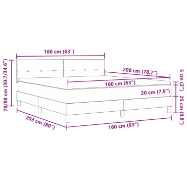 vidaXL Κρεβάτι με Σπαστό Στρώμα Ανοιχτό Γκρι 160x200 εκ. Υφασμάτινο