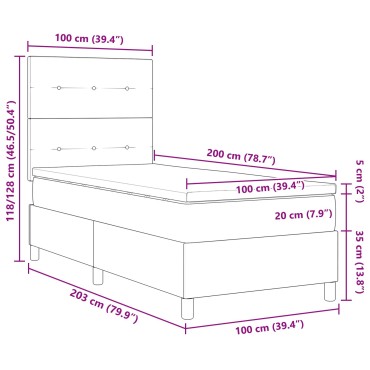 vidaXL Κρεβάτι με Βαθμό Ύπνου Ταμπά 100x200 εκ. Ύφασμα