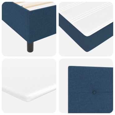 vidaXL Κρεβάτι Box Spring με Στρώμα Μπλε 140x200 εκ. Υφασμάτινο