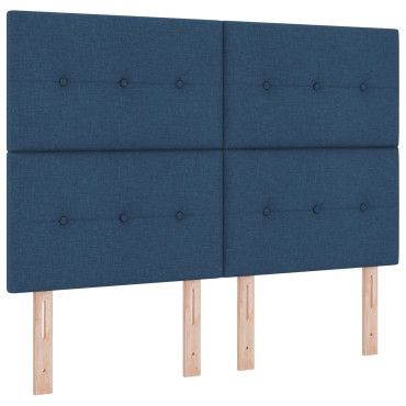 vidaXL Κρεβάτι Box Spring με Στρώμα Μπλε 140x200 εκ. Υφασμάτινο