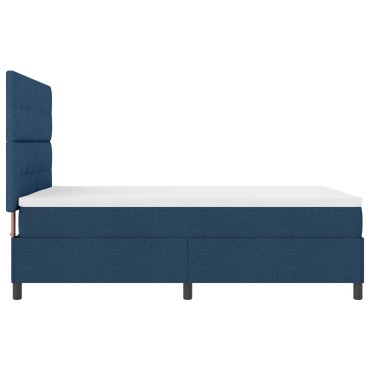 vidaXL Κρεβάτι Box Spring με Στρώμα Μπλε 140x200 εκ. Υφασμάτινο