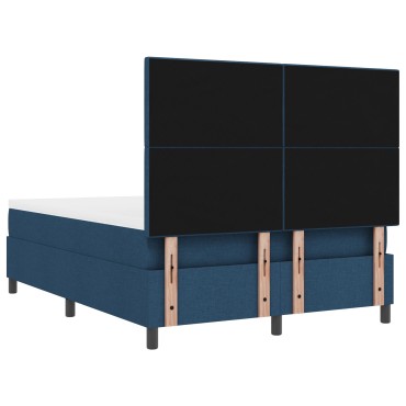 vidaXL Κρεβάτι Box Spring με Στρώμα Μπλε 140x200 εκ. Υφασμάτινο