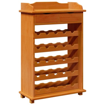 vidaXL Ράφι Κρασιού 90x60x30cm Συμπαγές Ξύλο Πεύκου 1 τεμ.