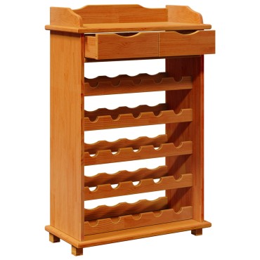 vidaXL Ράφι Κρασιού 90x60x30cm Συμπαγές Ξύλο Πεύκου 1 τεμ.