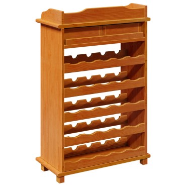 vidaXL Ράφι Κρασιού 90x60x30cm Συμπαγές Ξύλο Πεύκου 1 τεμ.