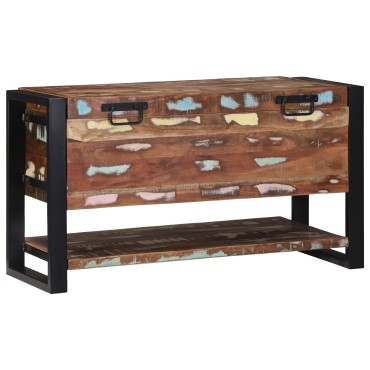 vidaXL Κουτί Αποθήκευσης Πολύχρωμο 80x35x45cm Μασίφ Ανακυκλωμένο Ξύλο 1 τεμ.