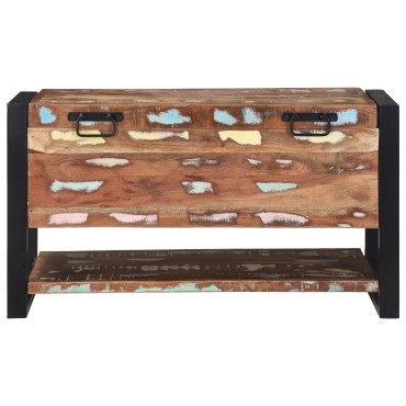 vidaXL Κουτί Αποθήκευσης Πολύχρωμο 80x35x45cm Μασίφ Ανακυκλωμένο Ξύλο 1 τεμ.