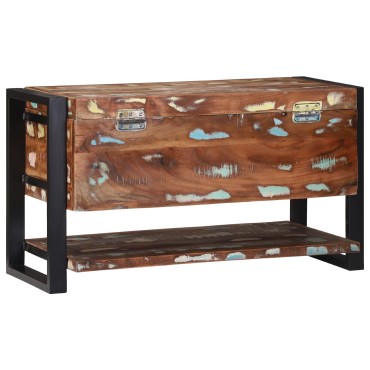 vidaXL Κουτί Αποθήκευσης Πολύχρωμο 80x35x45cm Μασίφ Ανακυκλωμένο Ξύλο 1 τεμ.