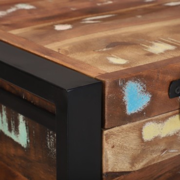 vidaXL Κουτί Αποθήκευσης Πολύχρωμο 80x35x45cm Μασίφ Ανακυκλωμένο Ξύλο 1 τεμ.