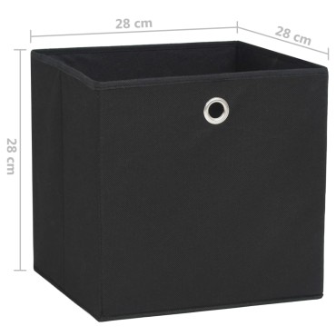 vidaXL Κουτιά Αποθήκευσης 4 τεμ. Μαύρα 28x28x28 εκ. Ύφασμα Non-woven