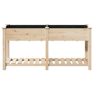 vidaXL Γλάστρα Κήπου με Ράφι 161x43x76 εκ Μασίφ Ξύλο Πεύκου