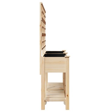 vidaXL Κήπος Γλάστρα με Πλέγμα & Ράφι 161x43x152 εκ. Μασίφ ξύλο πεύκου