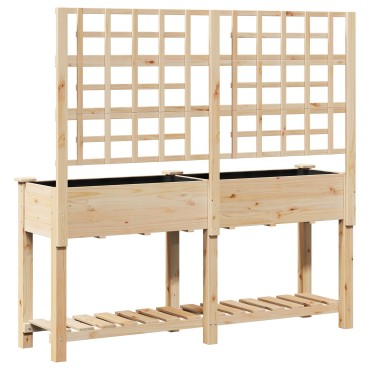vidaXL Κήπος Γλάστρα με Πλέγμα & Ράφι 161x43x152 εκ. Μασίφ ξύλο πεύκου