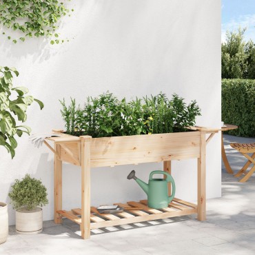 vidaXL Κήπος Γλάστρας με Ράφια 155x59x76 εκ. Μασίφ Ξύλο Πεύκου