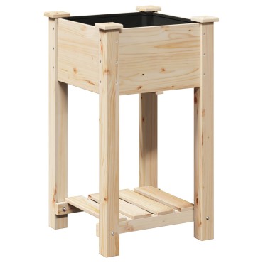 vidaXL Γλάστρα Κήπου με Ράφι 45x45x76 εκ. Μασίφ Ξύλο Πεύκου