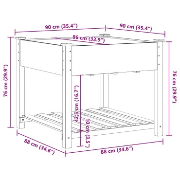 vidaXL Κηροφύλακας με Ράφι 90x90x76 εκ Μασίφ Ξύλο Πεύκου