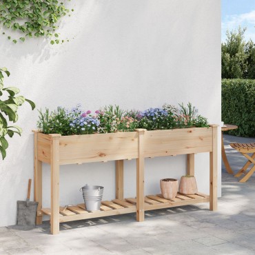 vidaXL Γλάστρα Κήπου με Πλέγματα 161x43x76 εκ Μασίφ Ξύλο Πεύκου