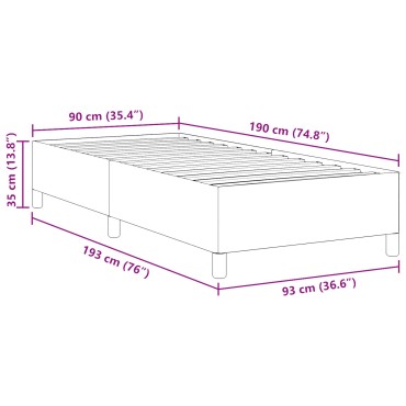 vidaXL Κρεβάτι Μπλε 90x190 εκ από Βελούδο