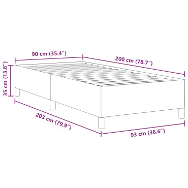 vidaXL Σκελετός Κρεβατιού Σκούρο Γκρι 90x200 εκ Υφασμάτινο Καρό