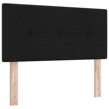 vidaXL Κεφαλάρι Με Κουμπιά Μαύρο Ύφασμα 80x7x88cm 1 τεμ.