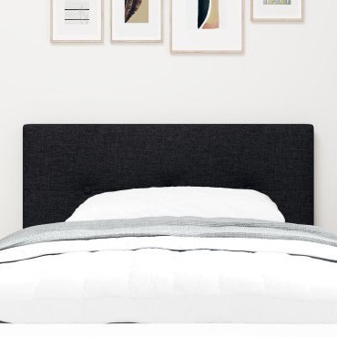 vidaXL Κεφαλάρι Με Κουμπιά Μαύρο Ύφασμα 80x7x88cm 1 τεμ.