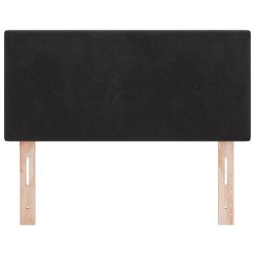 vidaXL Κεφαλάρι με Κουμπιά Μαύρο Βελούδο 80x40x7cm 1 τεμ.