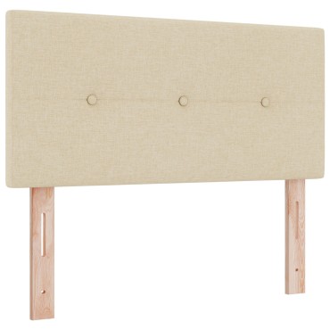 vidaXL Κεφαλάρι με κουμπιά σε κρεμ Υφάσματος 90x7x88 cm 1 τεμ.
