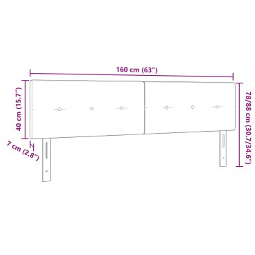 vidaXL Κεφαλάρι Καπιτονέ Σκούρο Μπλε Βελούδο 80x40x7cm 1 τεμ.