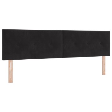 vidaXL Κεφαλάρι με Κουμπιά Μαύρο Βελούδο 90x40x7cm 1 τεμ.