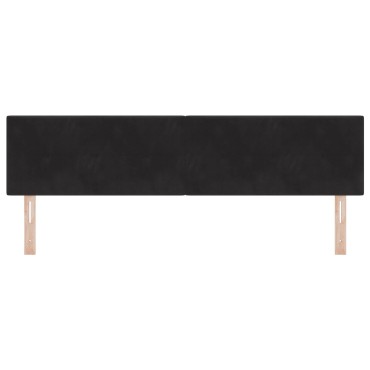 vidaXL Κεφαλάρι με Κουμπιά Μαύρο Βελούδο 90x40x7cm 1 τεμ.