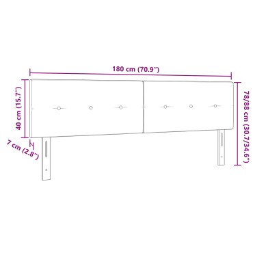 vidaXL Κεφαλάρι με Κουμπιά Μαύρο Βελούδο 90x40x7cm 1 τεμ.