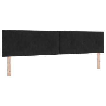 vidaXL Κεφαλάρι με Κουμπιά Μαύρο Βελούδο 100x40x7cm 1 τεμ.