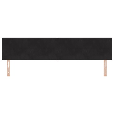 vidaXL Κεφαλάρι με Κουμπιά Μαύρο Βελούδο 100x40x7cm 1 τεμ.