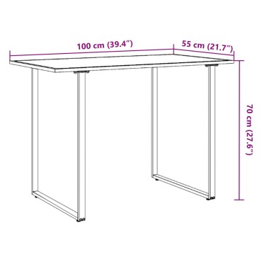 vidaXL Τραπέζι Κήπου Καφέ 100x55x70cm DPC και Ατσάλι 1 τεμ.