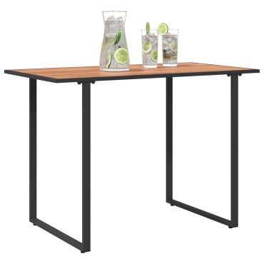 vidaXL Τραπέζι Κήπου Καφέ 100x55x70cm DPC και Ατσάλι 1 τεμ.