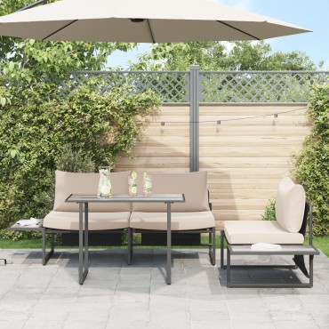 vidaXL Γκρι Τραπέζι Κήπου 100x55x70cm DPC και Χάλυβας 1 τεμ.