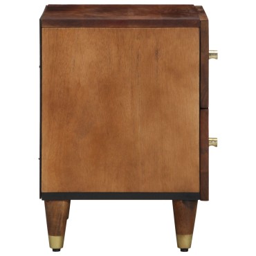 vidaXL Κομοδίνο  Καφέ Συμπαγές ξύλο Sheesham 40x33x46cm Κομοδίνο 1 τεμ.