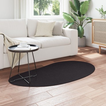 vidaXL Χαλί περιοχής  Μαύρο 80x150cm Πολυεστέρας Αντιολισθητικό