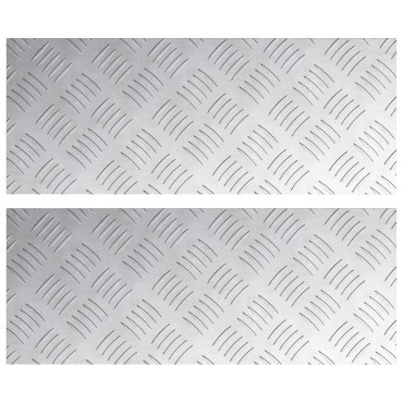 vidaXL Σετ 2 Αλουμινίου Checker Plates Αντιολισθητικό 20x50 εκ