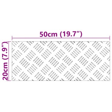 vidaXL Σετ 2 Αλουμινίου Checker Plates Αντιολισθητικό 20x50 εκ